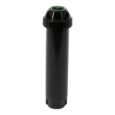 Aspersor de jardim preto com detalhe verde no topo