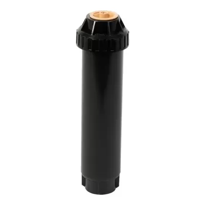 Aspersor de rega preto com topo beige isolado em fundo branco