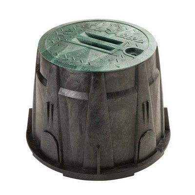 Tampa de poço plástico preto com tampa verde gravada