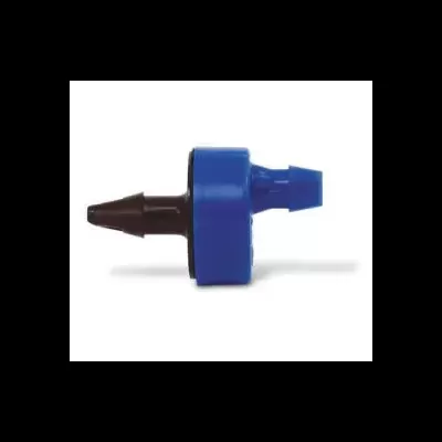 válvula de aspersão azul e preta para rega em fundo branco