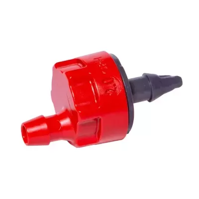 Filtro de combustível plástico vermelho e preto com texto H35 02