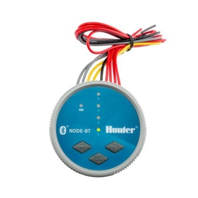 Controlador redondo Hunter NODE-BT com fios coloridos