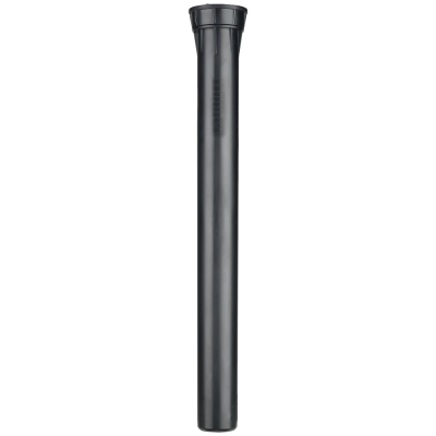 Tubo de plástico preto longo com extremidade estruturada