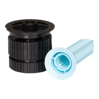 Peças plásticas preta e azul claro para mecanismo