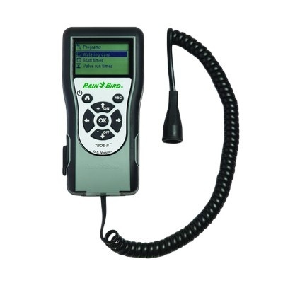 Controlador eletrónico preto e cinza para irrigação com ecrã digital e botão central OK