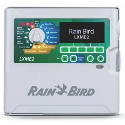 Controlador de rega Rain Bird LXME2 com visor digital e botões de controlo
