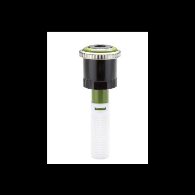 Aspersor de rega preto, verde e branco com borda metálica prateada