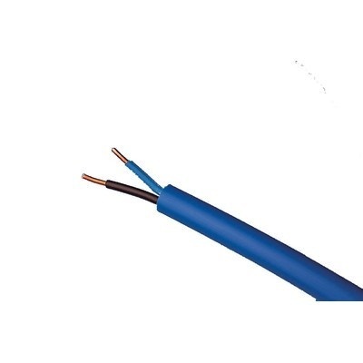 Cabo elétrico azul com dois fios internos desencapados