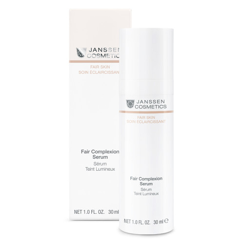 Fair - Fair Complexion Serum 30ml Frasco branco de sérum Fair Complexion da Janssen Cosmetics com caixa de fundo branco