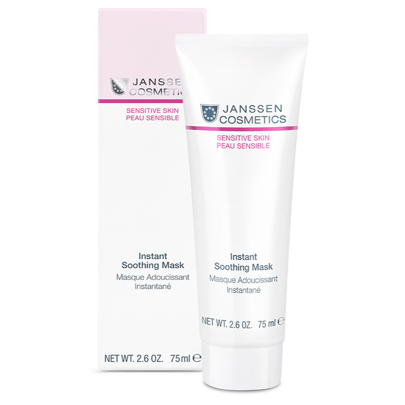 Instant Soothing Mask 75ml Máscara facial Instant Soothing Mask da Janssen Cosmetics para pele sensível em tubo branco com embalagem.