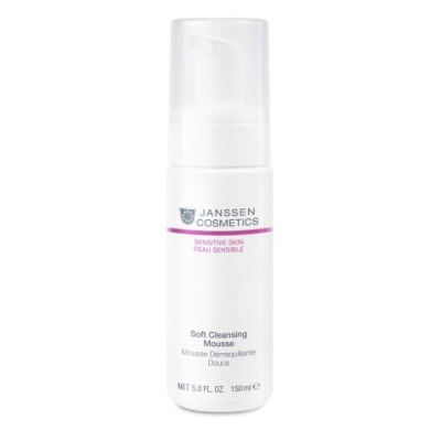 Frasco branco de mousse de limpeza Janssen Cosmetics