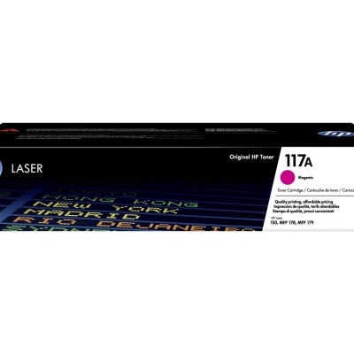 Embalagem preta de cartucho toner HP 117A magenta