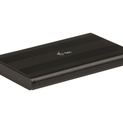 Disco rígido externo preto I-Tec com porta USB azul
