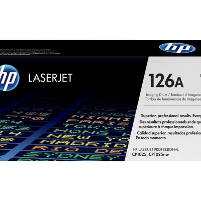 Embalagem de toner HP LaserJet 126A CE314A preta e branca