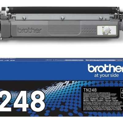 Cartucho de toner Brother TN248 preto com embalagem azul e preta