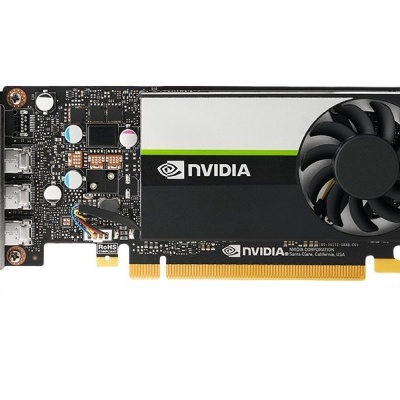 Placa gráfica NVIDIA com ventoinha preta e circuito impresso preto