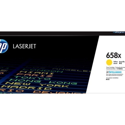 Embalagem HP LaserJet toner amarelo modelo 658X