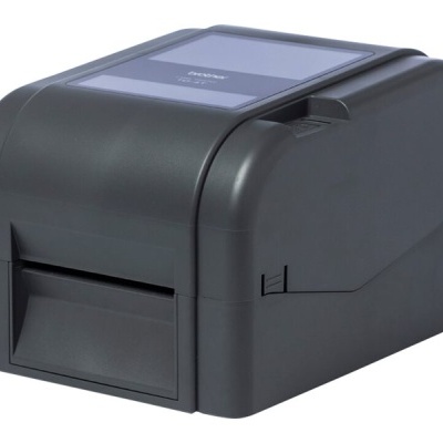 Impressora térmica de etiquetas Brother preta com visor cinza
