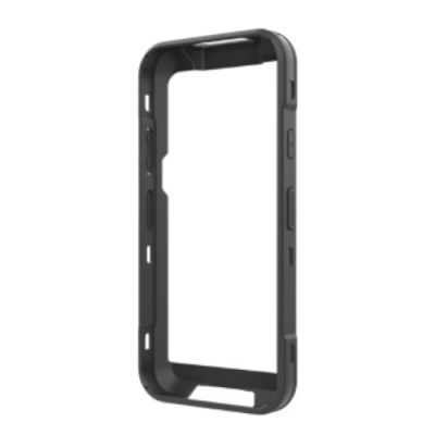 Capa para smartphone preta com aberturas para botões