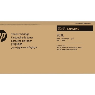 Embalagem de cartucho de toner HP compatível com Samsung 203L preta