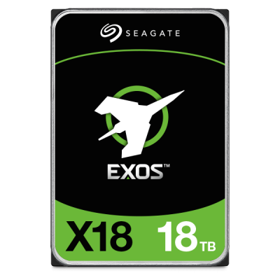 Disco rígido Seagate EXOS X18 18TB preto e verde