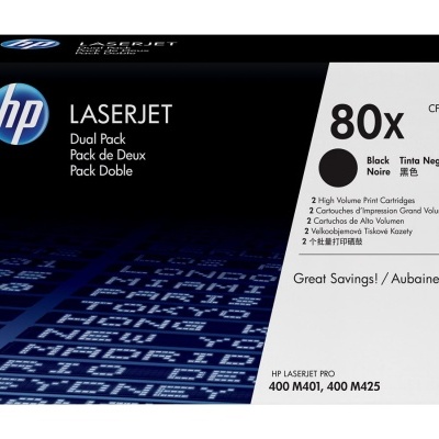 Embalagem toner HP LaserJet preto CF280XD 80x dual pack