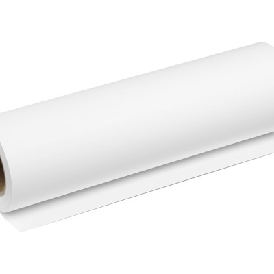 Rolo de papel branco sobre superfície branca