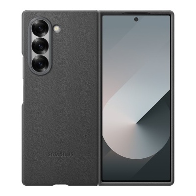 Smartphone Samsung preto mostrado de frente e de costas com três câmaras