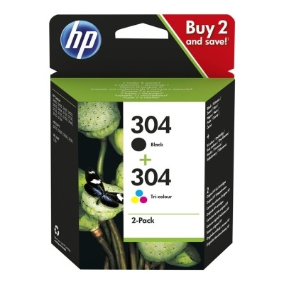Embalagem de tinta HP 304 Black e Tri-color 2-Pack