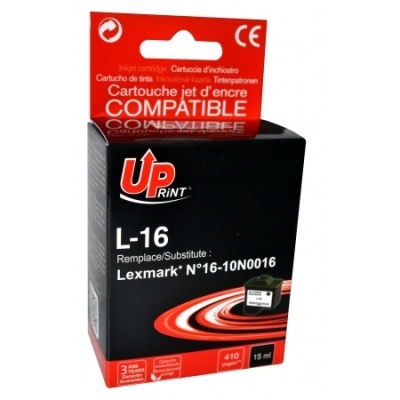 Cartucho de tinta compatível UP RINT L-16 para Lexmark em embalagem preta e vermelha