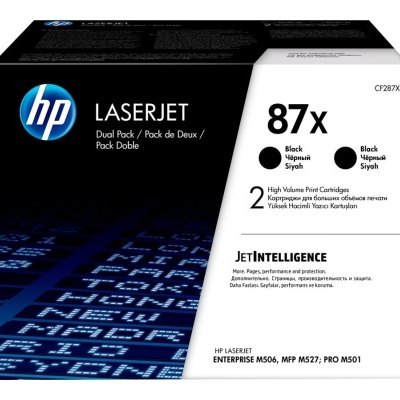 Embalagem de cartucho de toner HP LaserJet 87X preto para impressoras HP