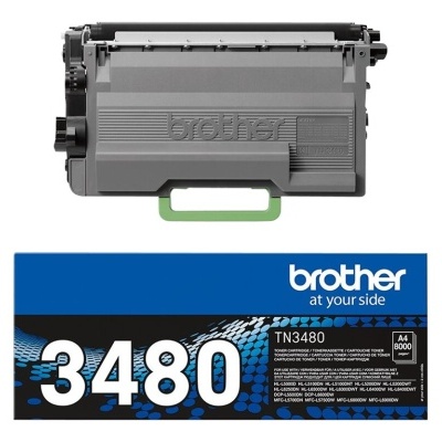 Tambor de toner Brother TN3480 com embalagem azul e texto branco.