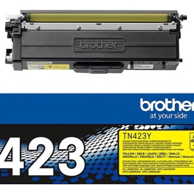 Toner Brother TN-423Y amarelo com embalagem azul, preto e amarelo para 4000 páginas