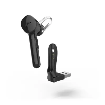 Auricular Bluetooth preto com adaptador USB