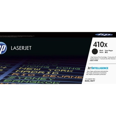 Embalagem preta e branca de toner HP LaserJet 410X High Yield Black