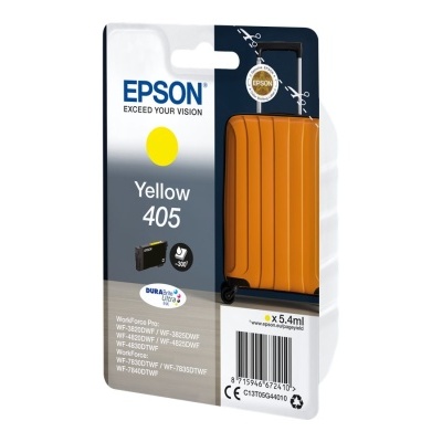 Cartucho de tinta Epson amarelo modelo 405 em embalagem