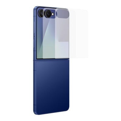 Smartphone dobrável azul com película protetora transparente