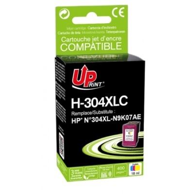 Embalagem de tinta para impressora preta UP print H-304XLC compatível com HP