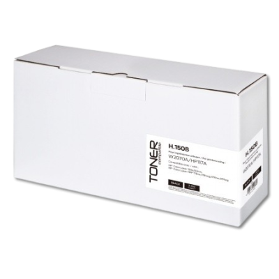 caixa branca de toner preto para impressora com texto e etiquetas na lateral