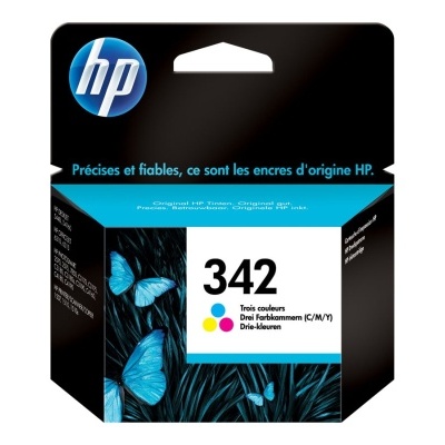Embalagem de tinteiro HP 342 para três cores com borboletas azuis