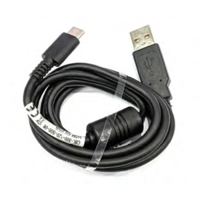 Cabo USB preto com conector tipo A e micro USB