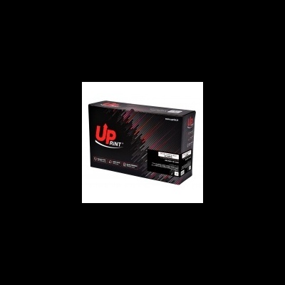 Embalagem preta com texto Up PRINT em vermelho e branco