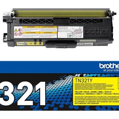 Cartucho toner Brother TN321Y amarelo com embalagem azul e amarela