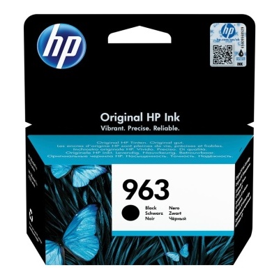Embalagem de cartucho de tinta HP Original 963 preto com design de borboletas azuis