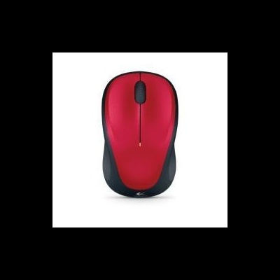 Rato sem fios vermelho e preto com botão de scroll