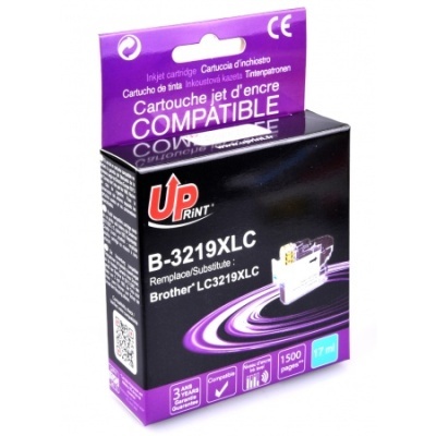 Cartucho de tinta compatível Up Print B-3219XLC para Brother LC3219XLC em embalagem preta e roxa