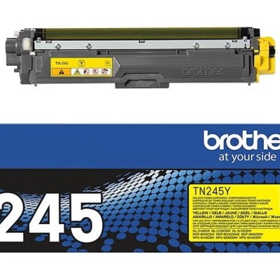 Cartucho de toner Brother TN245Y amarelo com caixa azul, preta e amarela