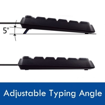 Teclado preto com ângulo de digitação ajustável