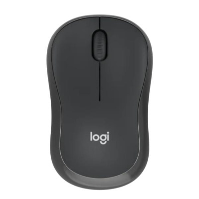 Rato de computador preto com logotipo 'logi'