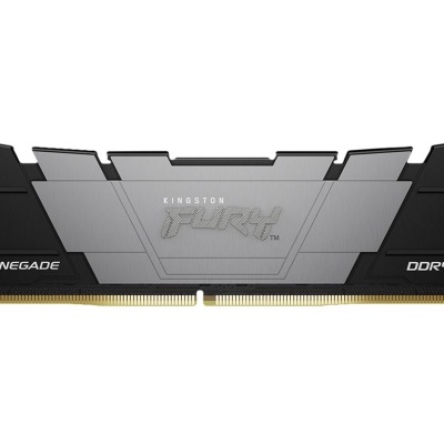 Módulo de memória RAM Kingston Fury Renegade DDR4 preto e cinzento com texto visível